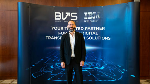 An individual photograph of Dr. Moustafa Awad at a banking industry event in Saudi Arabia.