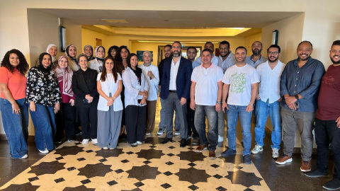 Dr. Moustafa Awad with a Banque Misr cohort on the final day of AI in Banking.