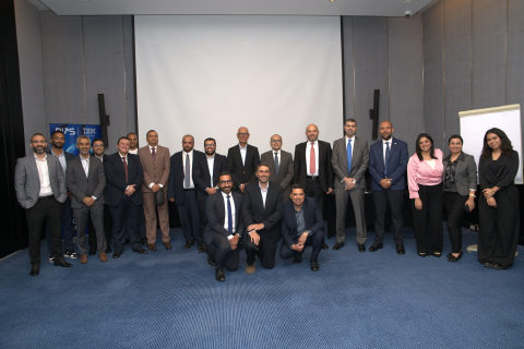Dr. Moustafa Awad with eBank at an event on business automation and agentic AI in banking.